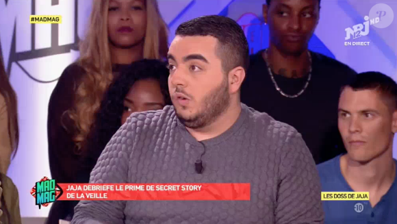 Jaja est très en colère contre Bastien, candidat de "Secret Story 10". Il se lâche dans le "Mad Mag" sur NRJ12, le 28 octobre 2016.