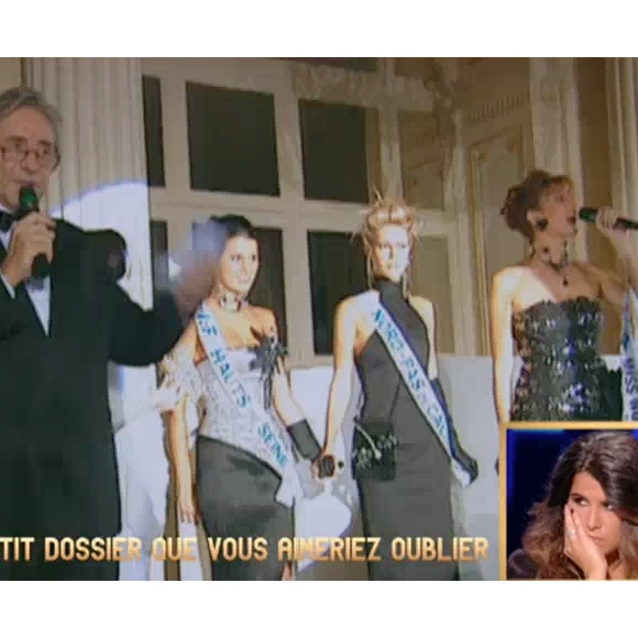 Karine Ferri gênée par une casserole diffusée dans l'émission "Action ou vérité". Le 28 octobre 2016 sur TF1.
