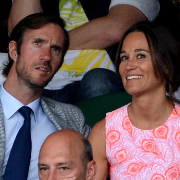 Pippa Middleton et James Matthews, quelques jours avant l'annonce de leurs fiançailles, à Wimbledon le 6 juillet 2016.