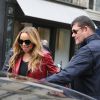 Mariah Carey et son fiancé James Packer font du shopping chez Tom Ford rue Saint-Honoré avant de rentrer à l'hôtel Plaza Athénée à Paris, le 22 avril 2016.