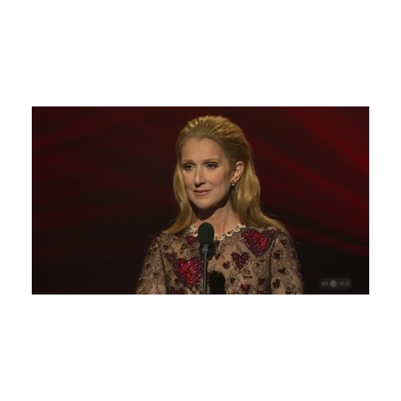 Céline Dion sur la scène du gala de l'ADISQ, à Montréal, le 30 octobre 2016.