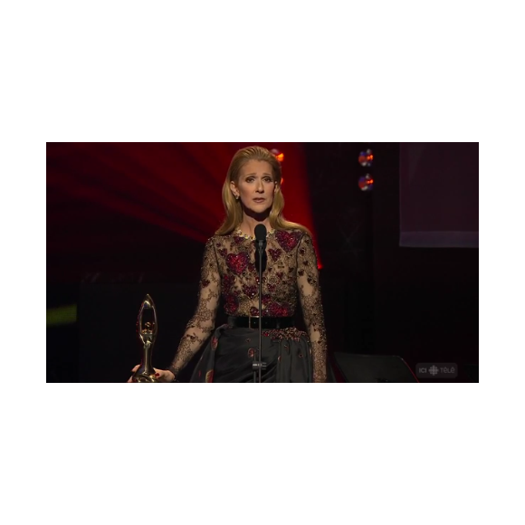 Céline Dion sur la scène du gala de l'ADISQ, à Montréal, le 30 octobre 2016.