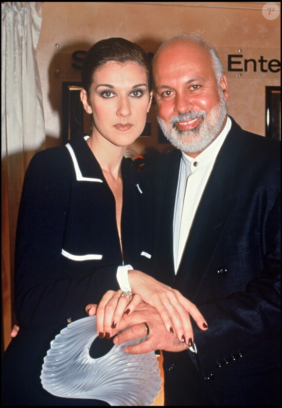 Céline Dion et René Angélil à la première de Batman Forever le 20 juillet 1995.