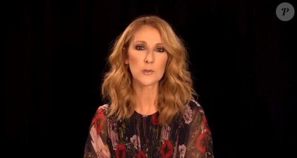 Céline Dion dans une courte vidéo pour l'appel du Québec. Octobre 2016.