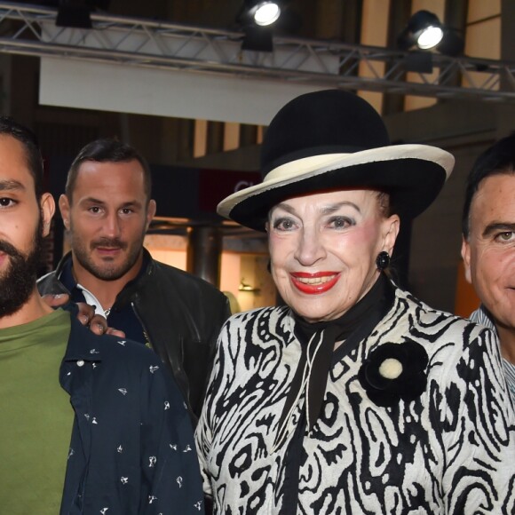 Exclusif - Magloire, Fahaid Sanober (créateur), Sylvain Potard, Geneviève de Fontenay, Dominique Damien Rehel - Concours de créateurs de mode à la foire expo de Cherbourg-en-Cotentin sur le thème de l'Irlande dans la Grande Halle de La Cité de la Mer à Cherbourg-en-Cotentin, France, le 31 octobre 2016.