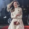 Kate Middleton, duchesse de Cambridge, assistait en sa qualité de marraine de l'association Action on Addiction à l'avant-première du film A Street Cat Named Bob au cinéma Curzon dans Mayfair, à Londres, le 3 novembre 2016. Elle portait une robe en crochet de la marque Self-Portrait.