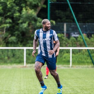 Djibril Cissé lors du tournoi de football Media Cup organisé à Meudon, le 2 juillet 2016.