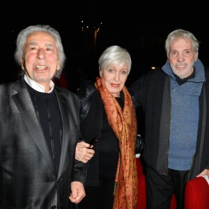 Francis Lai, Nicole Croisille et Pierre Barouh - People à la projection du film "Un homme et une femme" en version restaurée, pour fêter les 50 ans du film ainsi que les 13 ans de Sophie Dulac Distribution au cinéma L'Arlequin, à Paris, le 6 novembre 2016. © Coadic Guirec/Bestimage People