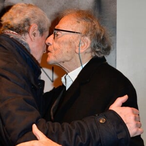 Claude Lelouch et Jean-Louis Trintignant - People à la projection du film "Un homme et une femme" en version restaurée, pour fêter les 50 ans du film ainsi que les 13 ans de Sophie Dulac Distribution au cinéma L'Arlequin, à Paris, le 6 novembre 2016. © Coadic Guirec/Bestimage