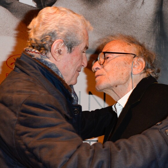 Claude Lelouch et Jean-Louis Trintignant - People à la projection du film "Un homme et une femme" en version restaurée, pour fêter les 50 ans du film ainsi que les 13 ans de Sophie Dulac Distribution au cinéma L'Arlequin, à Paris, le 6 novembre 2016. © Coadic Guirec/Bestimage