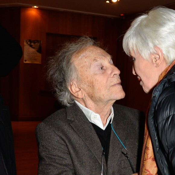 Jean-Louis Trintignant et Nicole Croisille - People à la projection du film "Un homme et une femme" en version restaurée, pour fêter les 50 ans du film ainsi que les 13 ans de Sophie Dulac Distribution au cinéma L'Arlequin, à Paris, le 6 novembre 2016. © Coadic Guirec/Bestimage