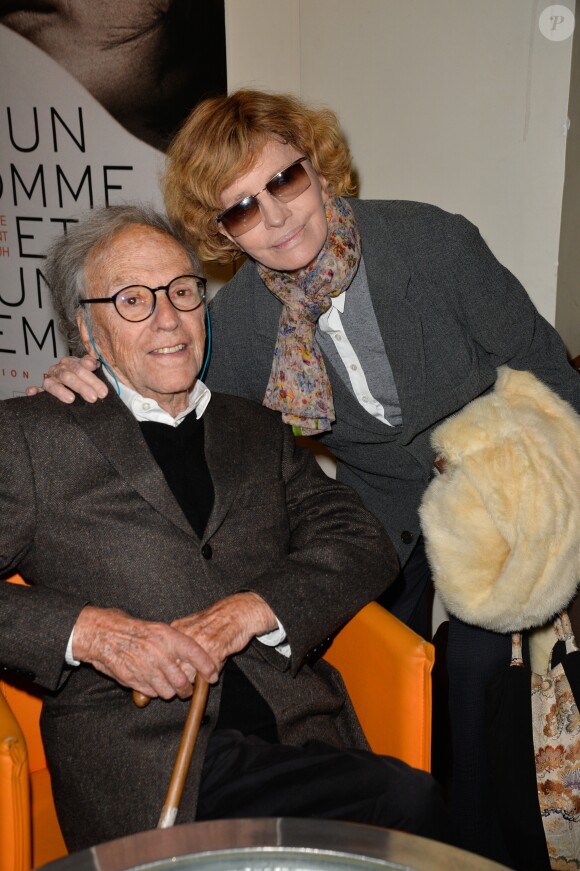 Jean-Louis Trintignant et sa femme Nadine Trintignant - People à la projection du film "Un homme et une femme" en version restaurée, pour fêter les 50 ans du film ainsi que les 13 ans de Sophie Dulac Distribution au cinéma L'Arlequin, à Paris, le 6 novembre 2016. © Coadic Guirec/Bestimage