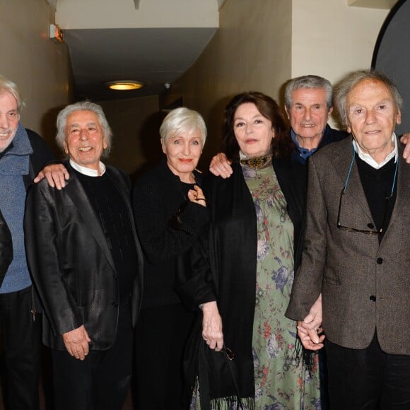 Pierre Barouh, Francis Lai, Nicole Croisille, Anouk Aimée, Claude Lelouch et Jean-Louis Trintignant - People à la projection du film "Un homme et une femme" en version restaurée, pour fêter les 50 ans du film ainsi que les 13 ans de Sophie Dulac Distribution au cinéma L'Arlequin, à Paris, le 6 novembre 2016. © Coadic Guirec/Bestimage