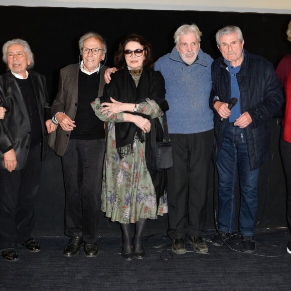 Pierre Barouh, Francis Lai, Nicole Croisille, Anouk Aimée, Claude Lelouch et Jean-Louis Trintignant - People à la projection du film "Un homme et une femme" en version restaurée, pour fêter les 50 ans du film ainsi que les 13 ans de Sophie Dulac Distribution au cinéma L'Arlequin, à Paris, le 6 novembre 2016. © Coadic Guirec/Bestimage