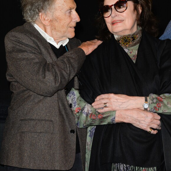 Anouk Aimée et Jean-Louis Trintignant - People à la projection du film "Un homme et une femme" en version restaurée, pour fêter les 50 ans du film ainsi que les 13 ans de Sophie Dulac Distribution au cinéma L'Arlequin, à Paris, le 6 novembre 2016. © Coadic Guirec/Bestimage