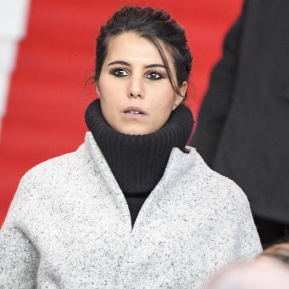 Karine Ferri lors du match PSG-Rennes au Parc des Princes à Paris le 6 novembre 2016 (victoire 4-0 du PSG).