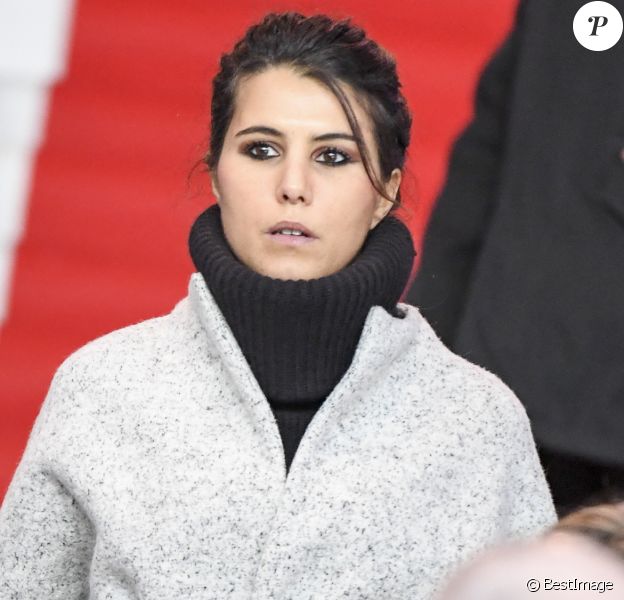 Karine Ferri lors du match PSG-Rennes au Parc des Princes à Paris le 6 novembre 2016 (victoire 4-0 du PSG).