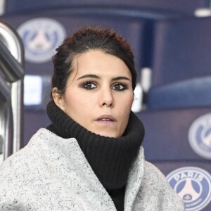 Karine Ferri lors du match PSG-Rennes au Parc des Princes à Paris le 6 novembre 2016 (victoire 4-0 du PSG).