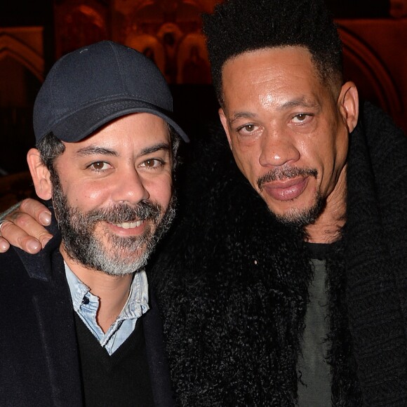 Manu Payet et JoeyStarr à la soirée de remise des prix du guide Fooding 2017 à la Cathédrale Américaine de Paris le 7 novembre 2016.