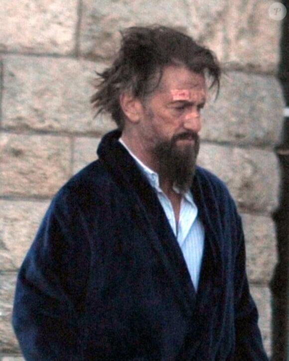 Sean Penn méconnaissable sur le tournage du film 'The Professor and the Madman' à Dublin, le 8 novembre 2016.