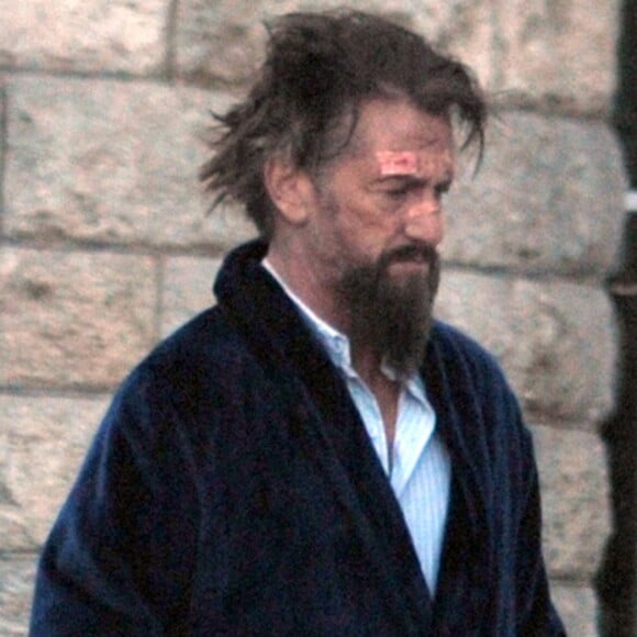 Sean Penn méconnaissable sur le tournage du film 'The Professor and the Madman' à Dublin, le 8 novembre 2016.