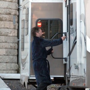 Sean Penn méconnaissable sur le tournage du film 'The Professor and the Madman' à Dublin, le 8 novembre 2016.