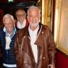 Charles Gérard, Jean-Paul Belmondo et Christian Brincourt à l'anniversaire de Louis-Michel Colla, qui fête ses 60 ans au théâtre de la Gaîté-Montparnasse, à Paris, le 8 novembre 2016.