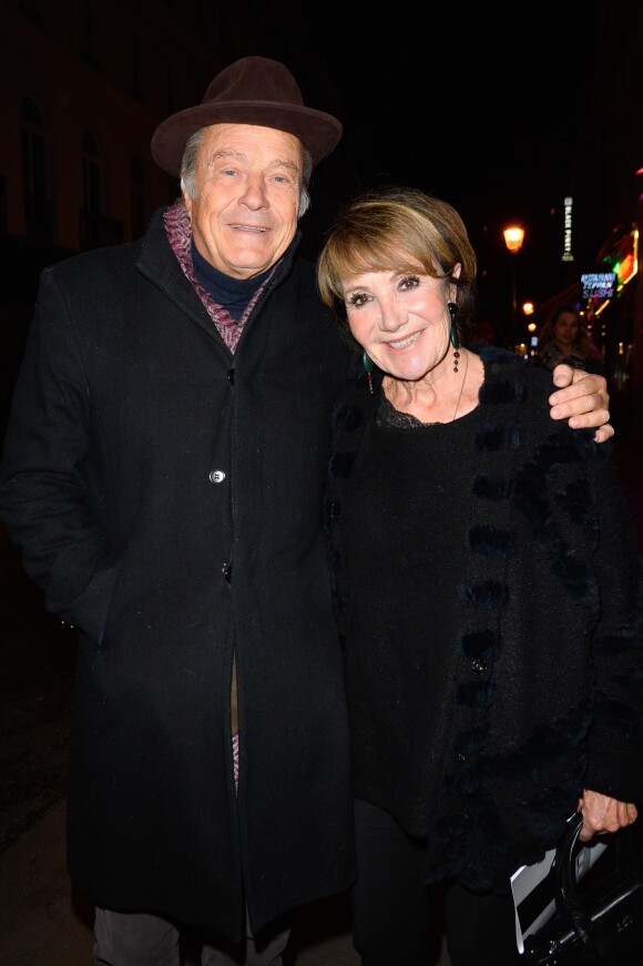 Patrick de Bourgues et sa femme Yaguel Didierà l'anniversaire de Louis-Michel Colla, qui fête ses 60 ans au théâtre de la Gaîté-Montparnasse, à Paris, le 8 novembre 2016.