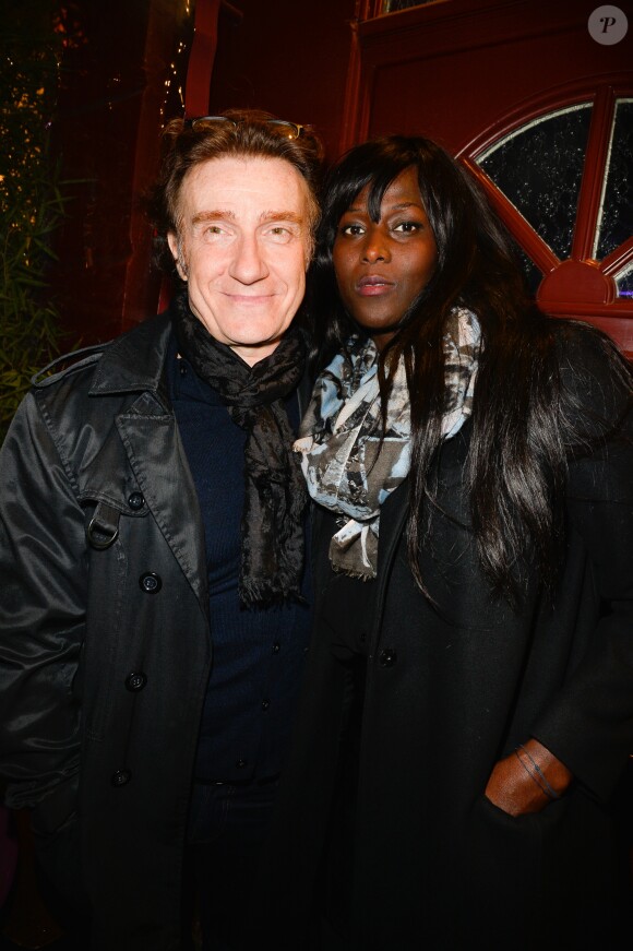 Thierry Frémont et sa femme Gina à l'anniversaire de Louis-Michel Colla, qui fête ses 60 ans au théâtre de la Gaîté-Montparnasse, à Paris, le 8 novembre 2016.