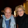 Michel Jonasz et Marion Sarraut à l'anniversaire de Louis-Michel Colla, qui fête ses 60 ans au théâtre de la Gaîté-Montparnasse, à Paris, le 8 novembre 2016.
