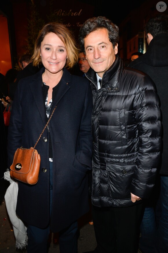 Daniela Lumbroso et son mari Eric Ghebali à l'anniversaire de Louis-Michel Colla, qui fête ses 60 ans au théâtre de la Gaîté-Montparnasse, à Paris, le 8 novembre 2016.