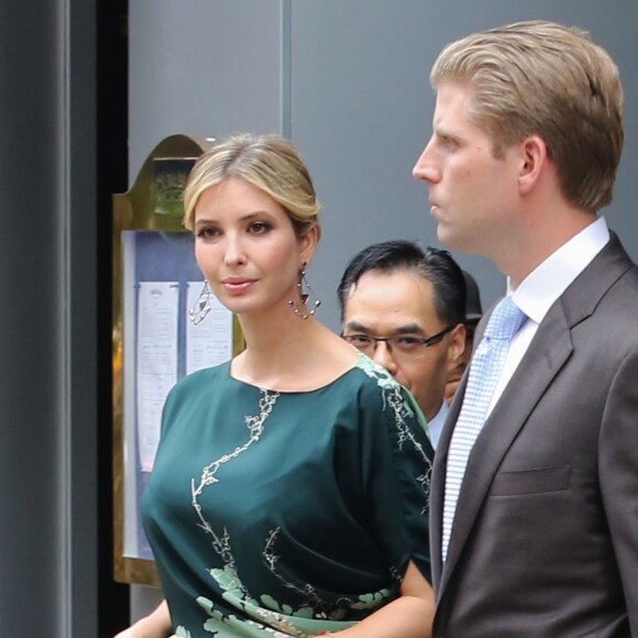 Ivanka Trump et Eric Trump, les enfants de Donald Trump - Exclusif - Donald Trump de retour a l'hotel apres la conference de presse annoncant le lancement de leur nouvel hotel le "Trump International Hotel & Tower" a Vancouver, le 19 juin 2013