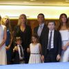Ivanka Trump, Tiffany Trump, Donald Trump Jr, sa femme Vanessa Haydon, Melania Trump et son fils Barron lors de la déclaration de candidature de Donald Trump à l'investiture républicaine pour la présidentielle de 2016 pendant une conférence à New York, le 16 juin 2015.