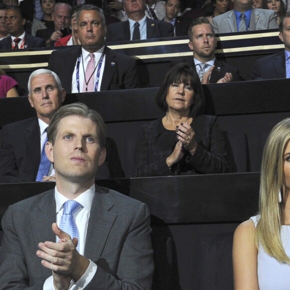 Lara Yunaska, Eric Trump, Ivanka Trump et Vanessa Trump - Deuxième jour de la Convention des Républicains à Cleveland. Le 19 juillet 2016