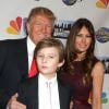 Donald Trump avec sa femme Melania Trump et leur fils Barron Trump - Soirée de la série "The Celebrity Apprentice" à New York le 18 février 2015.