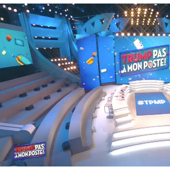 Cyril Hanouna a fait évacuer le plateau de "Touche pas à mon poste" (C8) afin de dénoncer la politique de Donald Trump. Le 9 novembre 2016.