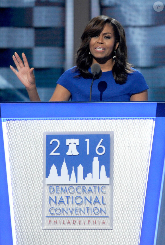 Michelle Obama lors du premier jour de la Convention Nationale Démocrate à Philadelphie, le 25 juillet 2016.