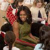 Michelle Obama a invité des enfants de militaires américains pour une fête à la Maison Blanche à Washington, le 2 décembre 2015.