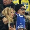 Pascal Obispo et sa femme Julie Hantson pendant le match de qualification de la coupe du monde de football 2018, France vs Suède au Stade de France à Saint-Denis, France, le 11 novembre 2016. © Cyril Moreau/Bestimage  Celebs during the FIFA 2018 World Cup Qualifier between France and Sweden at the Stade de France in Saint-Denis, France on November 11, 2016.11/11/2016 - Saint Denis