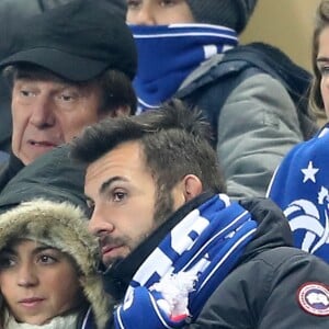 Laurent Ournac et sa femme Ludivine - Match de qualification de la coupe du monde de football 2018, France contre Suède au Stade de France à Saint-Denis, France, le 11 novembre 2016. © Cyril Moreau/Bestimage