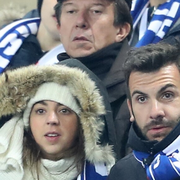 Laurent Ournac et sa femme Ludivine - Match de qualification de la coupe du monde de football 2018, France contre Suède au Stade de France à Saint-Denis, France, le 11 novembre 2016. © Cyril Moreau/Bestimage