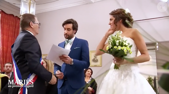 Tiffany et Thomas lors de leur mariage dans Mariés au premier regard, épisode 2, diffusé sur M6 le 14 novembre 2016