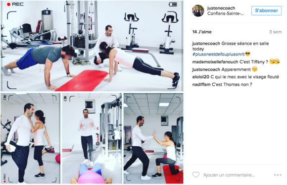 Justin Gey en pleine séance de sport avec... Tiffany, la femme de Thomas ? Photo de son compte Instagram, partagée en octobre 2016