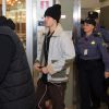 Justin Bieber arrive à l'aéroport de Zagreb en Croatie pour un concert le 9 novembre 2016.