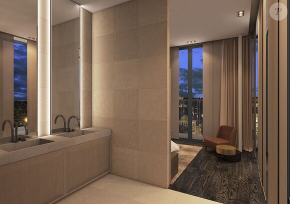 Exclusif - Illustrations de l'appartement le plus cher d'Amsterdam que Justin Bieber vient d'acheter 24,5 millions d'euros le 28 octobre 2016. L'appartement, aménagé par l'architecte Cees Van Dam, est mitoyen du Grand Hôtel Krasnapolsky. De l'autre côté du square ce trouve le palais royal. Justin Bieber sera donc un proche voisin du roi et de la reine des Pays-Bas.