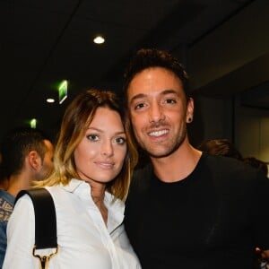 Exclusif - Caroline Receveur et Maxime Dereymez à la générale de la comédie musicale "Les 3 Mousquetaires" au Palais des Sports à Paris le 7 octobre 2016.