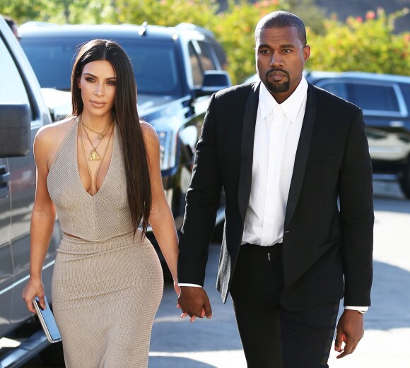 Kim Kardashian et Kanye West à Simi Valley, Los Angeles, le 23 septembre 2016.