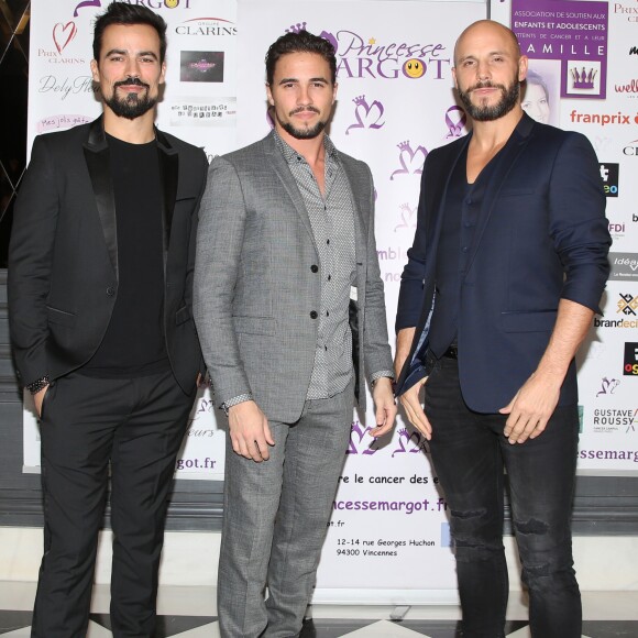 Exclusif - Damien Sargue, Olivier Dion et David Ban (Les 3 Mousquetaires) - Dîner de gala au profit de l'association "Princesse Margot", dont Muriel Hattab est la présidente et qui a été créée après le décès de sa fille, au Pavillon Royal à Paris. Le 14 Novembre 2016. © Denis Guignebourg / BestImage