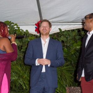 Le prince Harry lors d'une réception organisée par le premier ministre à Antigua, à l'occasion de son voyage officiel de 15 jours dans les Caraïbes. Le 21 novembre 2016  21 November 2016. Prince Harry attends an official function with the Prime Minister of Antigua, Gaston Browne, during his tour of the Caribbean21/11/2016 - 