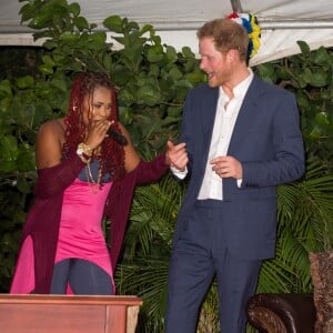 Le prince Harry lors d'une réception organisée par le premier ministre à Antigua, à l'occasion de son voyage officiel de 15 jours dans les Caraïbes. Le 21 novembre 2016  21 November 2016. Prince Harry attends an official function with the Prime Minister of Antigua, Gaston Browne, during his tour of the Caribbean21/11/2016 - 